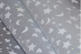 Moon and Star Printing PVC Glitter Film