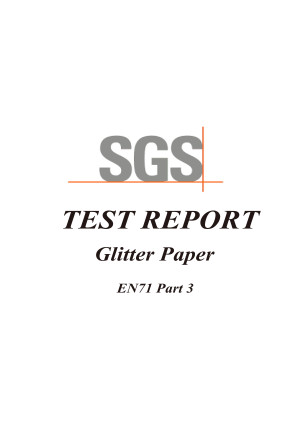 SGS Test Report - Glitter Paper - En71 Part 3 (04 June 2018)